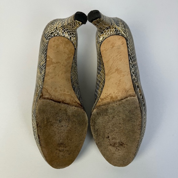 Stuart Weitzman Snake Skin Peep Toe Platform Heel - Picture 8 of 10